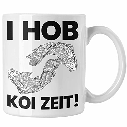 Trendation - I Hob Koi Zeit Fisch Tasse Karpfen Japanischer Fisch Zucht Zierfische (Weiß)