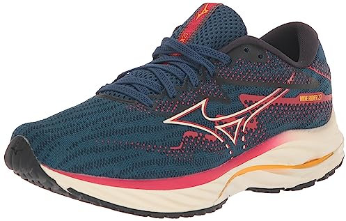 Mizuno Wave Rider 27 Men's Running Shoe, Blue Opal-Papyrus, 8.5 UK