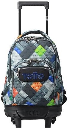 TOTTO Mochila escolar pequeña ruedas bloques - Resma TAMAÑO MEDIANO