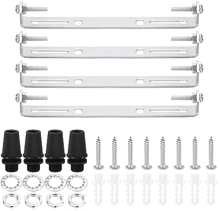 PATIKIL 125mm Ceiling Light Plate Kit, 4 Set Light Fixture Mounting Bracket Plate Steel Crossbar for Home Office Pendant Wall Light, with Screw Washer Nut Kit