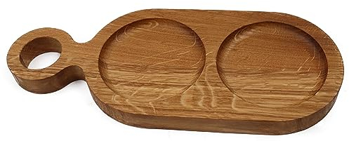 B4K® Brotzeitbrett aus Eichenholz | Geölt | Tranchierbrett | Frühstücksbrett | Untersetzer | Serviertablett 1 Stück