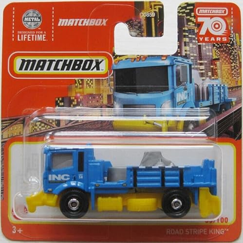 Matchbox - Road Stripe King [Blue] 55/100, Modellauto, Auto, Erwachsene, Kinder ab 3 Jahren, unisex