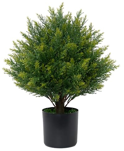 ECOLVANT Künstlicher Formschnitt-Kugelbaum, 48,3 cm, künstliche Büsche, Kugelbaum, UV-beständige Sträucher, Topfpflanze, für den Innen- und Außenbereich, Veranda, Garten (grün)