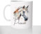 Mug Tête de Cheval Aquarelle Prénom Personnalisable - Tasse Cadeau Chevaux - Idée Cadeau Poney Personnalisable