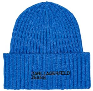 KARL LAGERFELD JEANS, Herren, Essential Logo Beanie, Blau, Einheitsgrösse