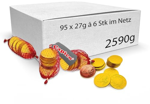Schoko-Goldtaler Euromünzen 95 x 27g (2590g) à 6 Taler im Netz