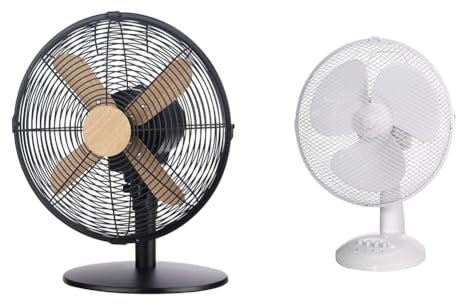 Russell Hobbs RHMDF1201WDB 12 Inch Scandi Electric Desk Fan, 3 Speed Settings & 12 Inch, Lightweight, Portable Desk Fan, 3 Speeds, Wide-Angled Oscillation, Powerful
