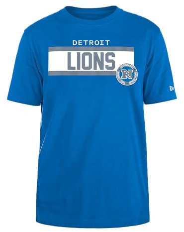 DETROIT LIONS Unisex NFL Regular High Density Ink Screenprint Front Graphic Original Team Color T-Shirt, Blau, S EU