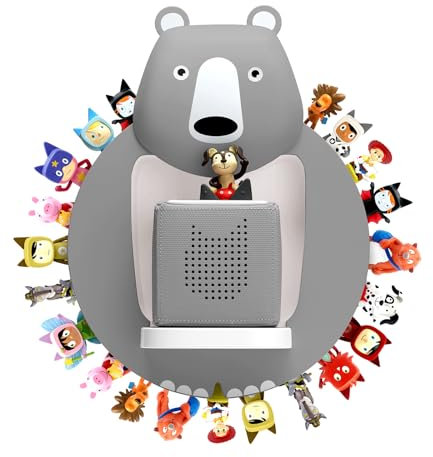 Xozoyo Kinder Regal Personalisiert Magnetischer, kompatibel mit Toniebox und Tonies für über 30-48 Figuren - Wandregal für die Musikbox - Zum Spielen und Sammeln - für Kinder Baby Zimmer (grau)