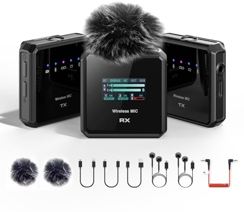 NANK Mike Pro Wireless Lavalier Microphone for iPhone Camera, Intelligent Noise Cancelling, 30H Battery, 656-FT Range, USB-C Charging for Content Creation, Recording, Live Streaming, YouTube Videos