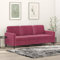 Willood 3 Sitzer Sofa mit Schlaffunktion Couch für Wohnzimmer Schlafzimmer Weinrot 180 cm Samt