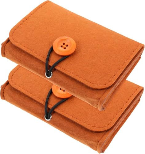 Aufbewahrungstasche für ätherische Öle, Filz, Aufbewahrungstasche, Organizer für Aromatherapie-Flaschen, Braun, 13,4 x 10 cm, 2 Stück