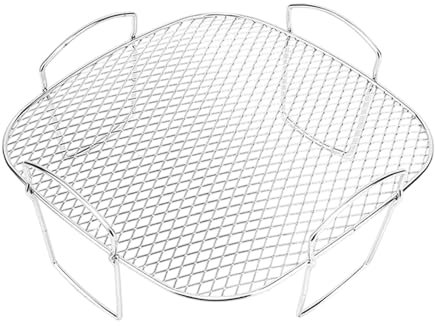 Air Fryer Rack, 8 Inch Square Air Fryer Accessories Stacking Bacon Racks, Upgraded Stainless Steel Air Fryer Basket Grill Rack for Cosori Gourmia Air Fryer(Silver)