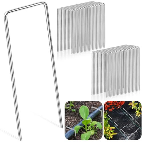 50 pièces Piquets de Fixation pour Jardin,Piquets de Tente Anti-Rouille,Sardines de Fixation, Sardines Camping pour Le Jardin, Le Paillis et Le Gazon Artificiel