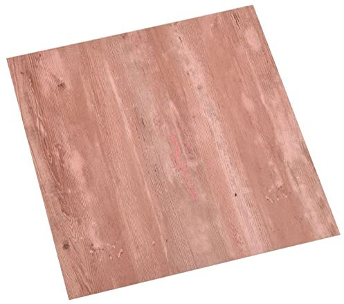 Gecheer 20 STK. PVC Fliese Selbstklebend, Vinylboden, Bodenbelag, Laminat Dielen, Planken Vinyl-Fliesen, Laminatboden, Fußboden, Wohnzimmer, 1,86 m² Rot