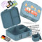 BEARFOOT Bento Box COMPACT | BPA-freie Kinder Brotdose für Schule & Kindergarten | Auslaufsichere Lunchbox für Mädchen & Jungen | Praktisch, leicht & kompakt (Feuerwehr-blau, 1.000ml)