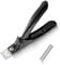 Shirene Acrylic Nail Cutter,Nail Clippers with 10Pcs Magnets Straight Nail Clipper Artificial Fake False Nail Trimmer with Length Measurement for Fake Gel Nails Professional Manicure Pedicure(Black)