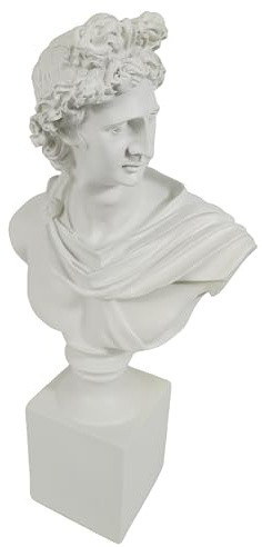 Cozy Villa The Apollo Belvedere Bust, pythische Apollo-Skulptur, griechische Apollo Statuette, 35,6 cm hoch, Kunstwerk, Weiß