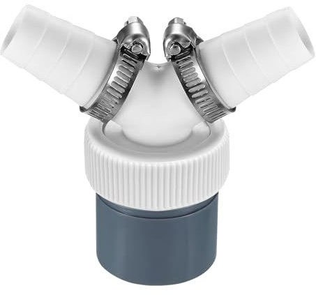 Geschirrspüler und Waschmaschine Abfluss Adapter Doppelanschluss Y mit Abgang für Rohr Ø40 mm und Eingang Ø18-24 mm Set für Waschmaschine, Geschirrspüler, Trockner, Gartenschläuche