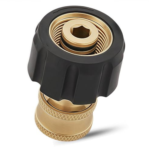 Pressure Washer Adapter,M22-15mm to 1/4 Quick Connect,Brass High-Pressure Coupling with Internal Thread