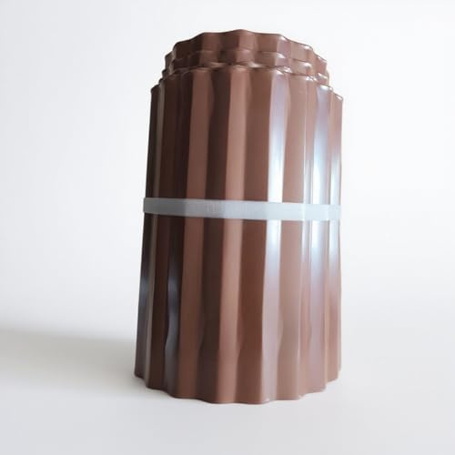 NOBBAT Cortenstahl Rasenkante, Verzinktes Beetbegrenzung aus Metall Einfach zu Montieren, 10/15/20/25cm Hoch Flexibel Rasenkanten, Wurzelsperre Blumenbeet oder als Mähkante(Braun,25cmx6m)