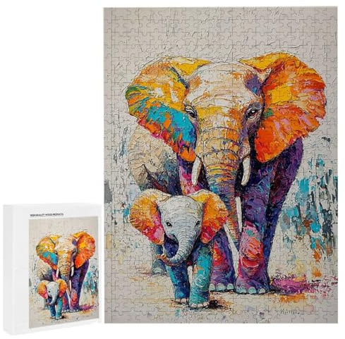 Puzzle 5000 Teile Erwachsene Farbiger Elefant, Impossible Klassische Jigsaw Puzzles 156 x 105cm, Geschicklichkeitsspiel für die ganze Familie, Puzzle farbenfrohes Legespiel Home Dekor Geschenk k-54