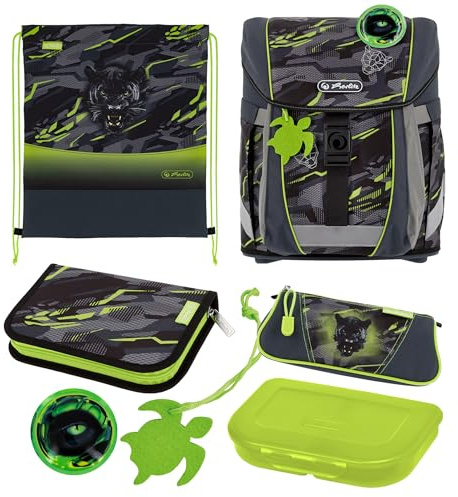 herlitz mitwachsender Schulranzen FiloActive XL, 7-teiliges Set, 1.Klasse Junge Mädchen Kinder 21 L