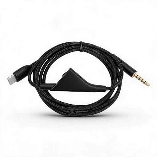 Sxhlseller Ersatz-Audiokabel für Astro A10 A30 A50, 1,5 M Geflochtenes Typ-C-Aux-Kabel mit Inline-Stummschaltungs-Lautstärkeregler für PC-Gaming-Headset