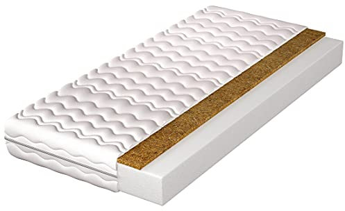 Mirjan24 Matratze Ares 10 mit Kokosmatte, Schaumstoffmatratze, Zweiseitige, Höhe: 10 cm, Zwei Härten - H5 und H3, Bezug waschbar, Matratzenschoner (180x200)