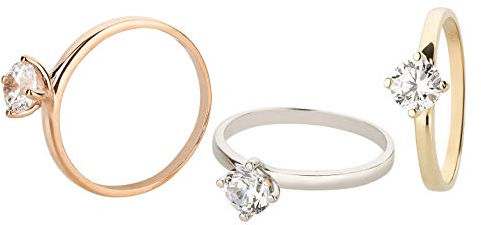 Ardeo Aurum Damenring aus 333 Gold Gelbgold mit Zirkonia im Brillant-Schliff Solitär-Ring Verlobungsring