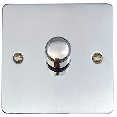 G&H FC511 Flat Plate Polished Chrome 1 Gang 1 or 2 Way V-Pro LED Dimmer Switch