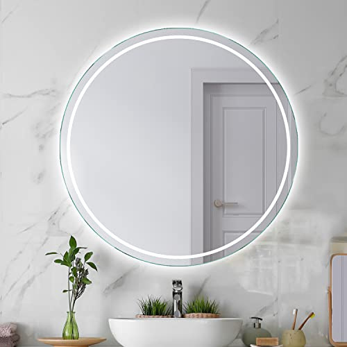 SARAR Runder Badspiegel Spiegel Badezimmerspiegel mit rundum LED-Beleuchtung 115 cm Made in Germany Wandspiegel Mirror Spiegel Bad mit Licht Designo MAR112