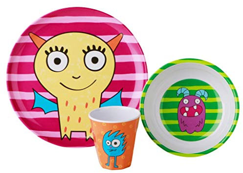 Gimex Kindergeschirr Monster 3-teiliges Kindergeschirr