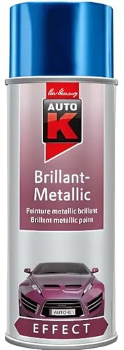 Peinture Métallisée Auto-K - Bombe Aérosol Spray de Peinture Métallisée Auto Moto - Bleu Le Mans - 400 ml - Ref. 233106