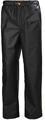 Helly Hansen Workwear Men's Gale Waterproof Rain Trousers, Black, L | Elastic Waist and Bottom Leg with Snap Buttons, Stretch Fabric, Welded Seams, Phthalate-Free Fabric