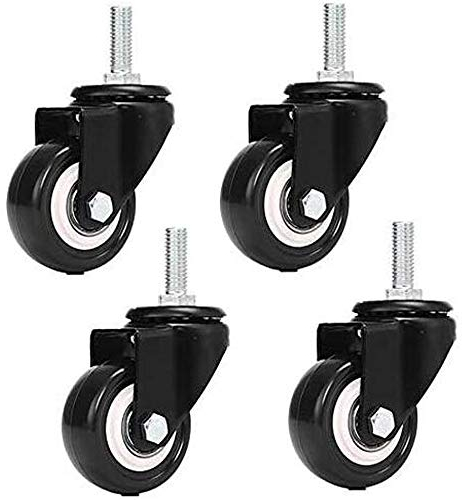 Ruote per Mobili con M8x25mm 4 Parti portanti 240kg PU Caster Rotante Sostituzione mobili Trolley Caster (Senza rotelle Freno)