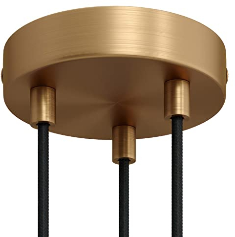 creative cables - Kit Rosace métallique cylindrique à 3 Trous - Cylindrique, Bronze satiné