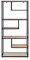 LIFA LIVING Modernes Bücherregal aus Holz und Metall für den Innenbereich, Schwarze Vitrine mit 7 offenen Fächern, Bücherregal im Industrie Design, 82x34x175cm