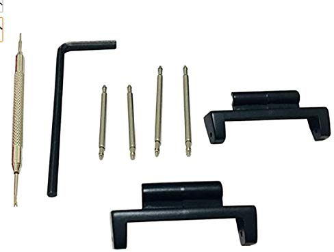 Richie strap] 22mm Nylon Watch Band Strap Metal Adapters Kit for GA2100 Casio GA-2100 (Metal Adapters Kit)