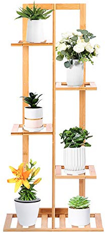 Blumenständer Holz für Innen und Außen, Pflanzentreppe Multi Tier, Blumenregal für Zimmer Gärten Balkone