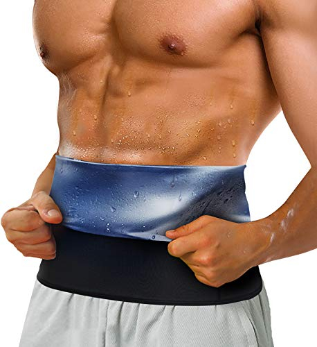 LODAY Taillentrimmer für Herren, Gewichtsverlust, Bauchtrainer, Schweiß-Workout-Shaper, Neoprenfreier Saunagürtel, Blau, X-Large
