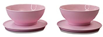 Tupperware Allegra Shine Dessert-Schälchen 275 ml (2) rosa mit Glitzer Dessertschale