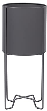 Muddy Hands Metal Plant Pot Stand Indoor Home Outdoor Garden Decorative Flower Planter Holder Shelf Display (45cm Tall, Grey)