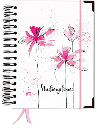 Studienplaner Undatiert Kalender A5+ Terminplaner Wochenplaner Terminkalender von TaDa Planner Hardcover mit Kuvert Planer ohne Datum Taschenkalender rosecornflower