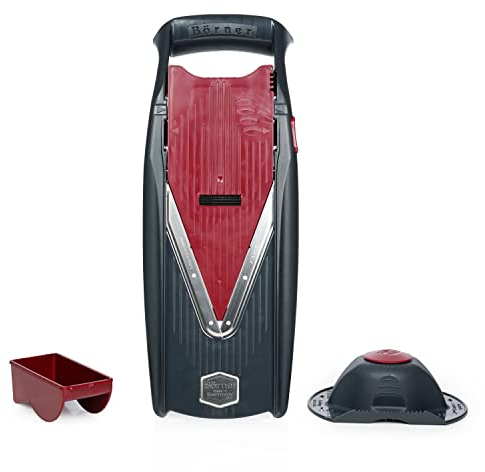 Börner Gemüsehobel Vital (Basis Set) • Vital Gemüseschneider mit V-Klinge • Mandoline mit Dressing-Funktion • V-Hobel für Gemüse & Obst • Gemüseschneider für Scheiben in vielen Dicken
