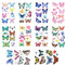 KINBOM 10 Bögen (99 Stück) Schmetterling Tattoos, Bunt Schmetterling Tattoo 3d Schmetterling Tattoo für Mädchen Frauen Tägliches Make-up Geburtstagsparty (Gemischte Stile)