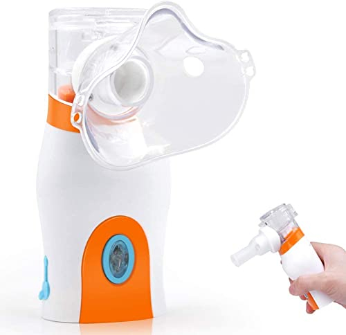 Portable Inhalators Steam Inhaler Machine Cool Mist Nebuliser for Children and Adults Home & Travel Use Gifts Orange