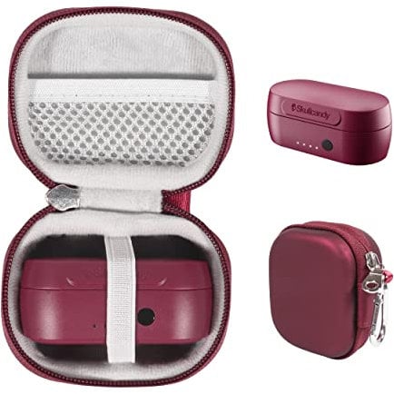 CaseSack Case for Skullcandy Indy Evo True Wireless, Indy Fuel, Indy ANC in-Ear Earbuds (Red)