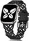 Wearlizer Lace Silicone Strap Compatible with Apple Watch Strap 38mm 40mm 41mm 42mm Women, Soft Hollow-Out Silicone Sport Breathable Straps iWatch Series 10 9 8 7 6 SE 5 4 3 2 1, Black