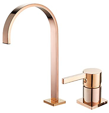 Küchenspüle-Mischbatterie, Gebürsteter Badezimmer-Wasserhahn, 2 Löcher, Rose, Weit Verbreiteter Badezimmer-Wasserhahn, Waschbecken-Wasserhahn, 360 Drehbarer Waschtisch-Wasserhahn, Waschtisch-Wasserh